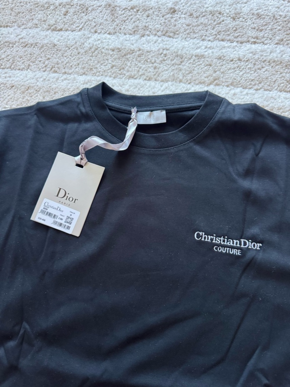 Dior Black ChristianDior Couture Logo Short Sleeve Tee